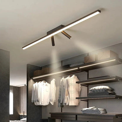Plafondlamp LED Lineair Metaal Siliconen Zwart Verstelbare Spots 80 100cm Slaapkamer