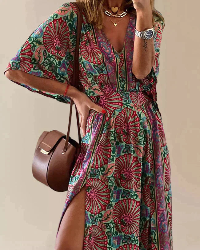 Zomerjurk Maxi Jurk Vrouwelijk Bohemien Split