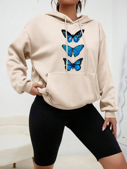 Dames Hoodie Vlinder Print Zacht en Comfortabel - StudioMarella