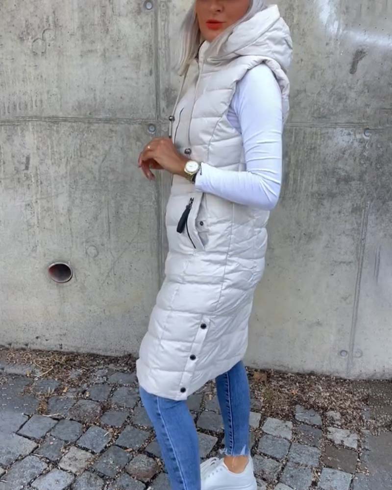 Dames Bodywarmer Warm Gewatteerd Lange Jas