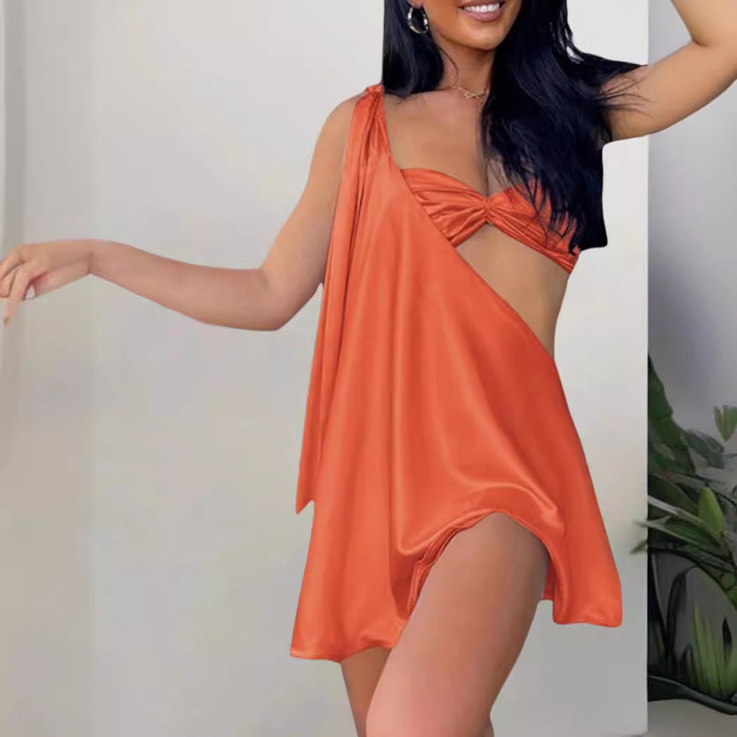 Zomerjurk Asymmetrisch Open Schouder Vrouwenjurk