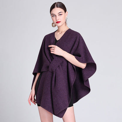 Dames Poncho Met Riem en Elegant Design