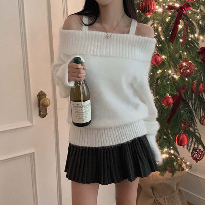 Dames Trui Off-shoulder Gebreid Stijlvol