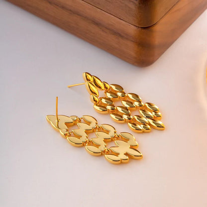 Dames Oorbellen Luxe Schakel Gevlochten Design