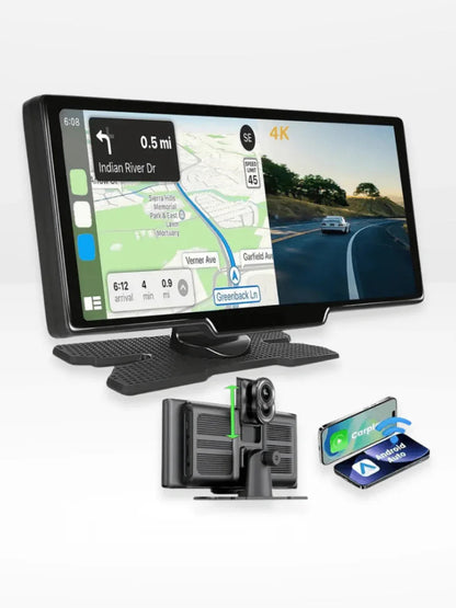 Carplay Scherm met Dashcam 10,26 Inch Touchscreen GPS Bluetooth WiFi Handsfree Spraakbediening Auto Multimedia
