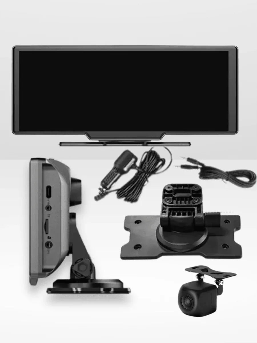Carplay Scherm met Dashcam 10,26 Inch Touchscreen GPS Bluetooth WiFi Handsfree Spraakbediening Auto Multimedia