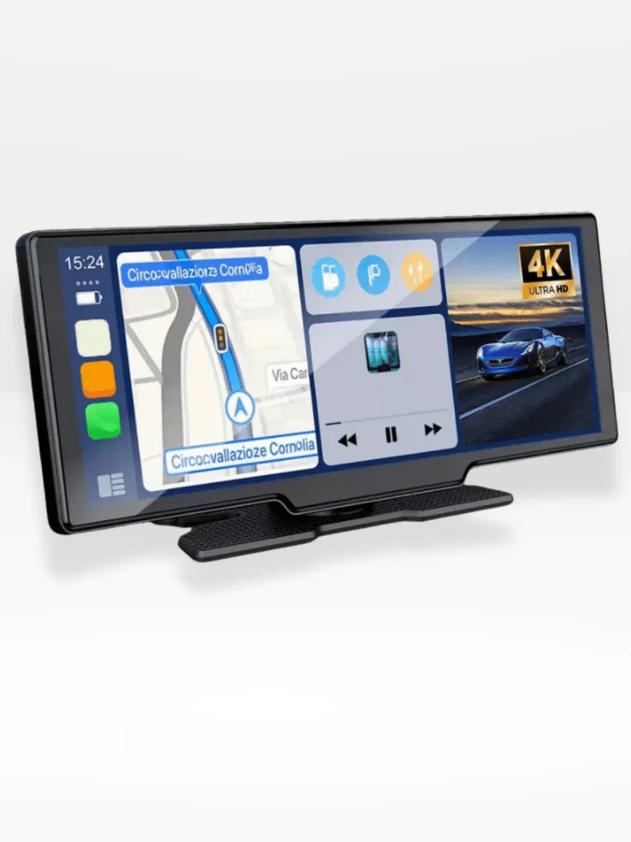 Carplay Scherm met Dashcam 10,26 Inch Touchscreen GPS Bluetooth WiFi Handsfree Spraakbediening Auto Multimedia