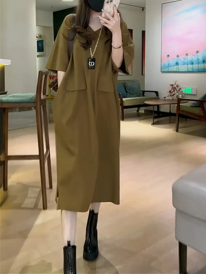 Vrouwelijke Zomerjurk Korte Mouwen Casual Stijl - StudioMarella