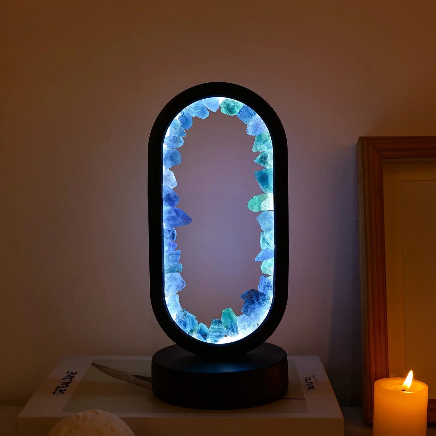 Tafellamp Amethist Handgemaakt Natuurkristal LED E14 Paars Roze Sfeer Slaapkamer Meditatie Yoga Rustgevend Decoratie Innerlijke Rust