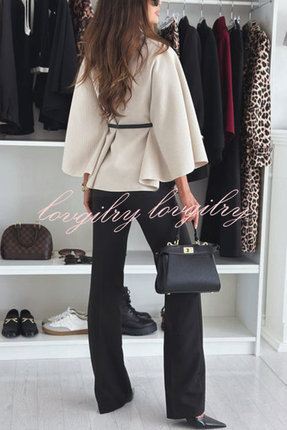 Dames Cape Top Zwart Elegante Stijl