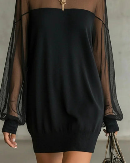 Zomerjurk Vrouw Lantaarnmouwen Patchwork Jurk Korte Mouw