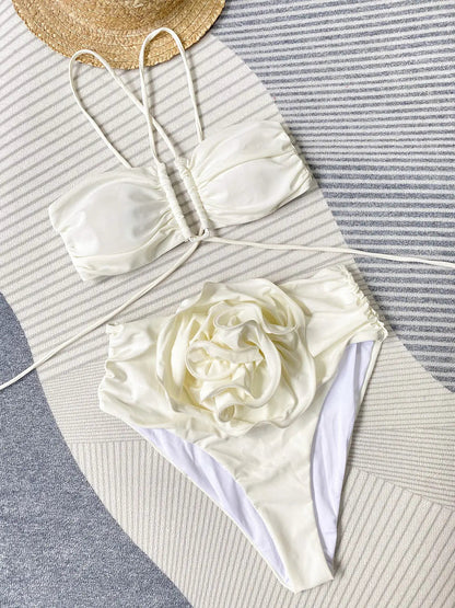 Halternek Bikini Bloemenprint Zomerse Strandkleding