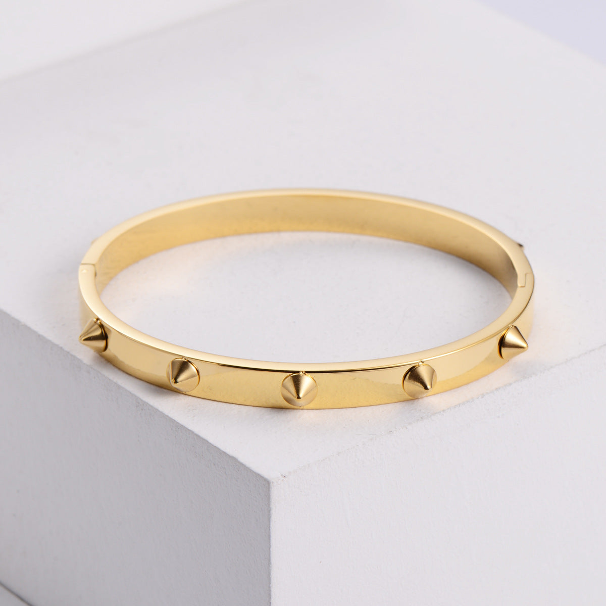 Dames Armband Zilver RVS met Studs Elegante Look