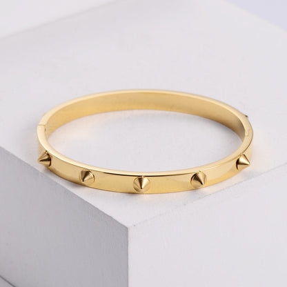 Dames Armband Zilver RVS met Studs Elegante Look