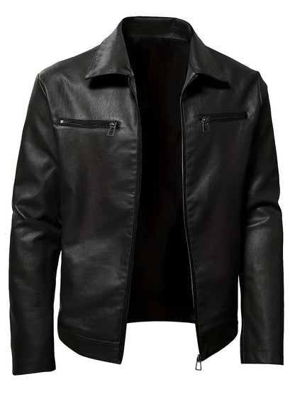 Leren Jas Elegant Zwarte Heren - StudioMarella