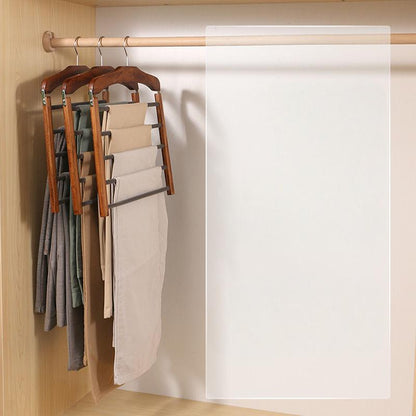 Houten Kledinghangers Walnoot & Natuurlijk Hout – Klassieke Garderobehanger met Metalen Haak – 38x38x12cm