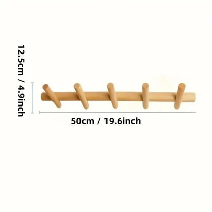 Kapstok Wand Eikenhout Minimalistisch 4 5 Haken Hal Garderobe Modern Scandinavisch