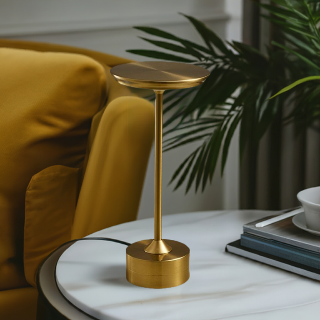 Draagbare Tafellamp Oplaadbaar met Touch Bediening en Drie Lichtstanden Metaal