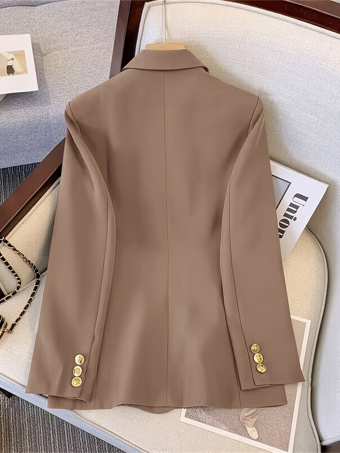Dames Blazer Slim Fit met Gouden Knopen Elegant