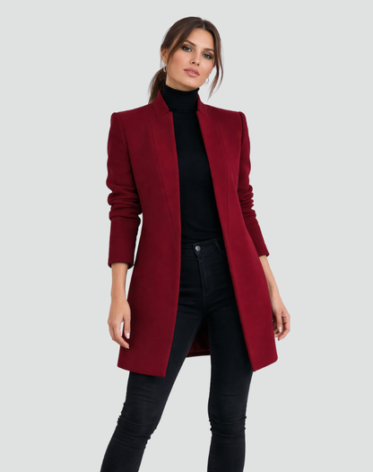 Damesjas Wollen Klassieke Ronde Hals Regular Fit