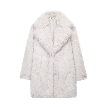 Dames Faux Fur Jas Stijlvol Luxe Warm en Elegante Look