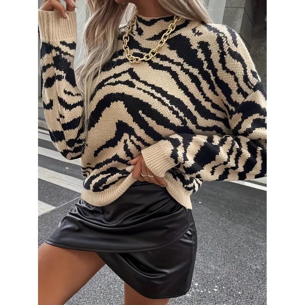 Zebra Trui Warm voor Herfst en Winter