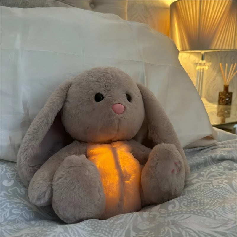 Knuffelkonijn pluche met licht en hartslaggeluid voor slapen en ontspanning comfort speelgoed