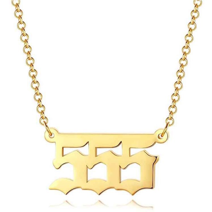 Gouden Ketting met Geluksengel en Cijfer Sieraad