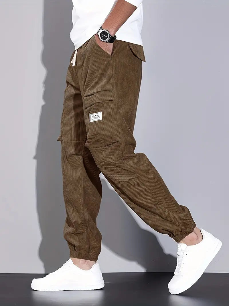 Heren Joggingbroek Zwart Cargo Comfortabele Broek - StudioMarella