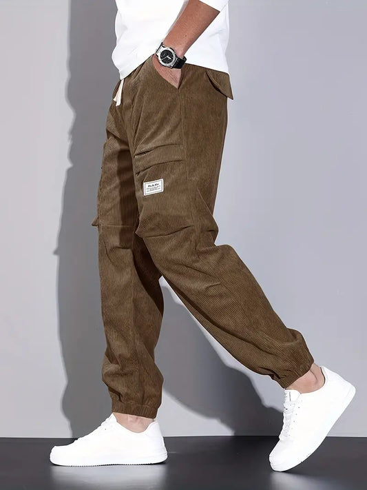 Heren Joggingbroek Zwart Cargo Comfortabele Broek - StudioMarella