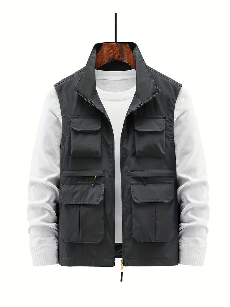 Heren Vest Met Meerdere Zakken Rits Voor Outdoor