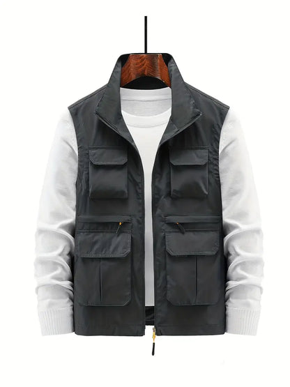 Heren Vest Met Meerdere Zakken Rits Voor Outdoor