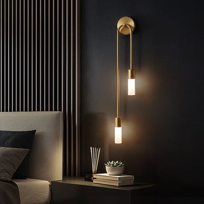 Gouden Wandlamp 2-Lichts Sticks – Moderne LED Verlichting voor Woonkamer en Slaapkamer