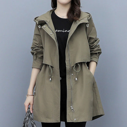 Dames Parka Jas Met Capuchon Waterdicht Modern Koreaans Design