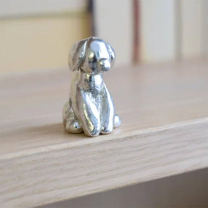Decoratief Beeld Hond Metaal Zilver Tafeldecoratie Woonkamer Boekenplank Modern Minimalistisch Cadeau Interieur