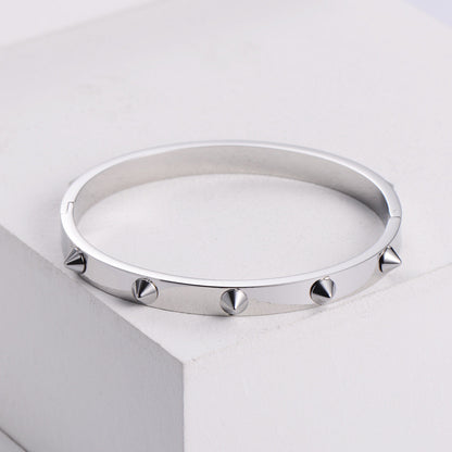 Dames Armband Zilver RVS met Studs Elegante Look