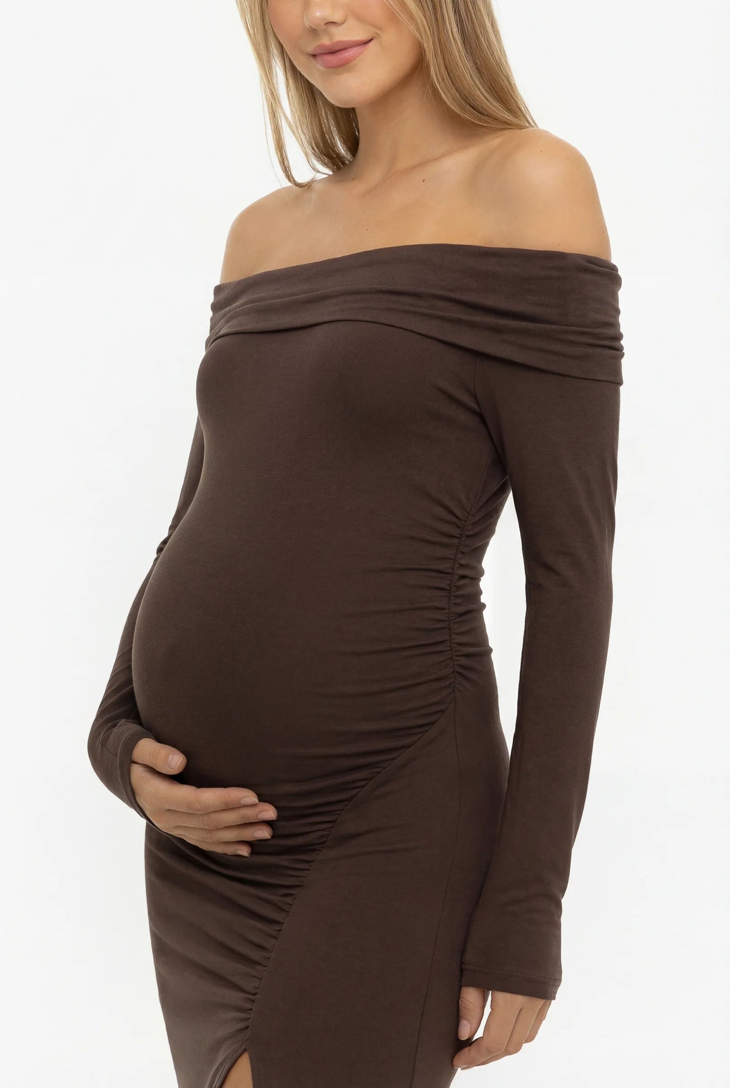 Zwangerschapsjurk Maxi Off Shoulder Elegante Zomerjurk voor Dames
