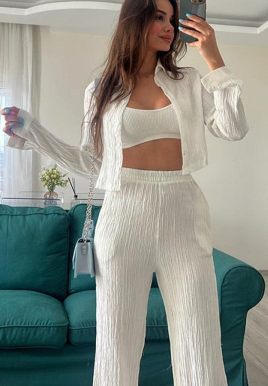 Vrouwelijke Blouse Lange Mouwen Elegante Stijl