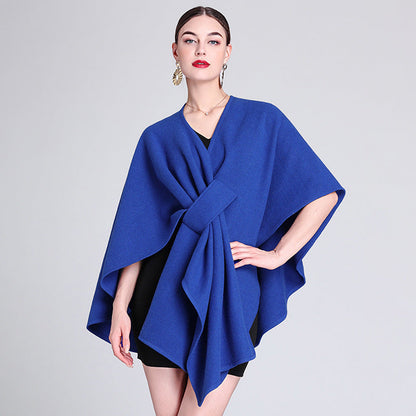Dames Poncho Met Riem en Elegant Design