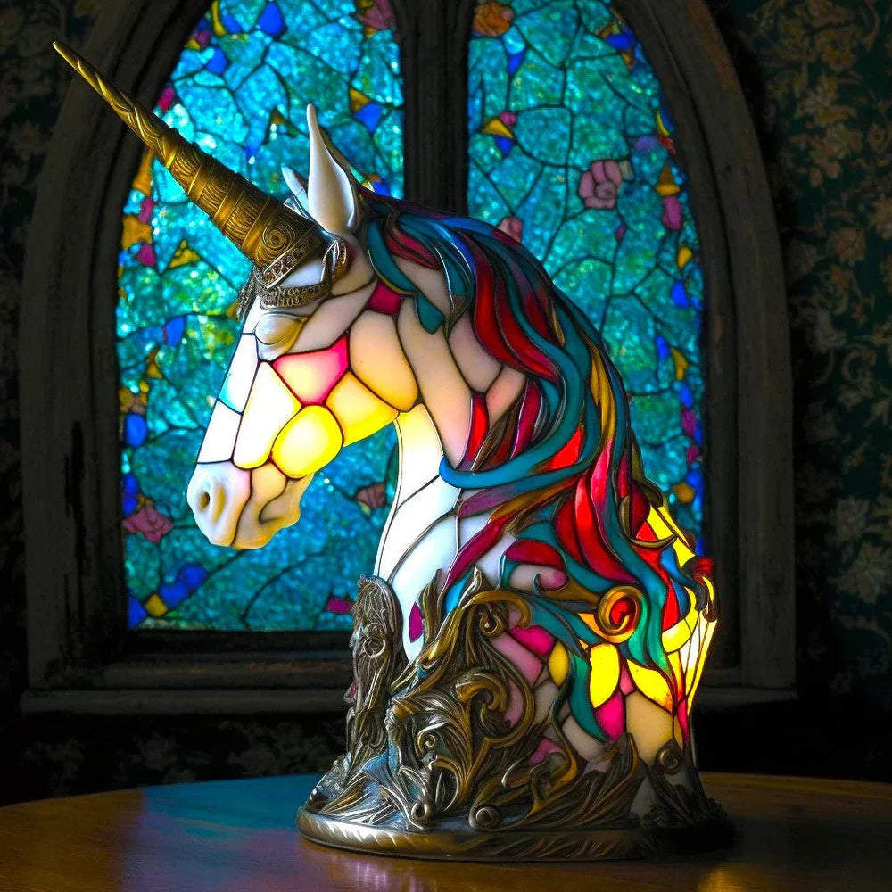 Decoratieve Tafellamp met Dierenprint Gebrandschilderd Glas Effect 15cm Warm Sfeerlicht voor Woonkamer Slaapkamer Nachtkastje