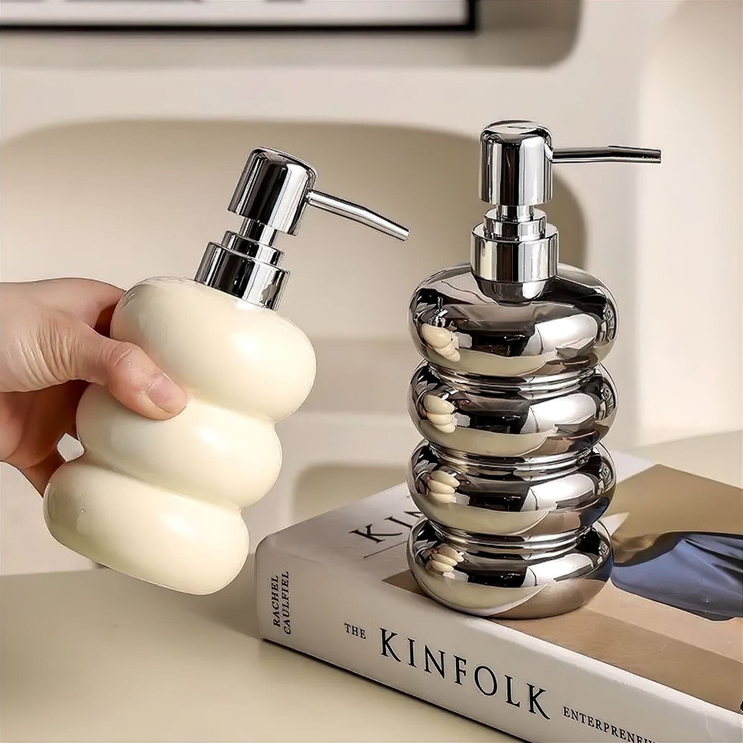Keramieke Zeepdispenser Bolvorm 400ml Badkamer Keuken