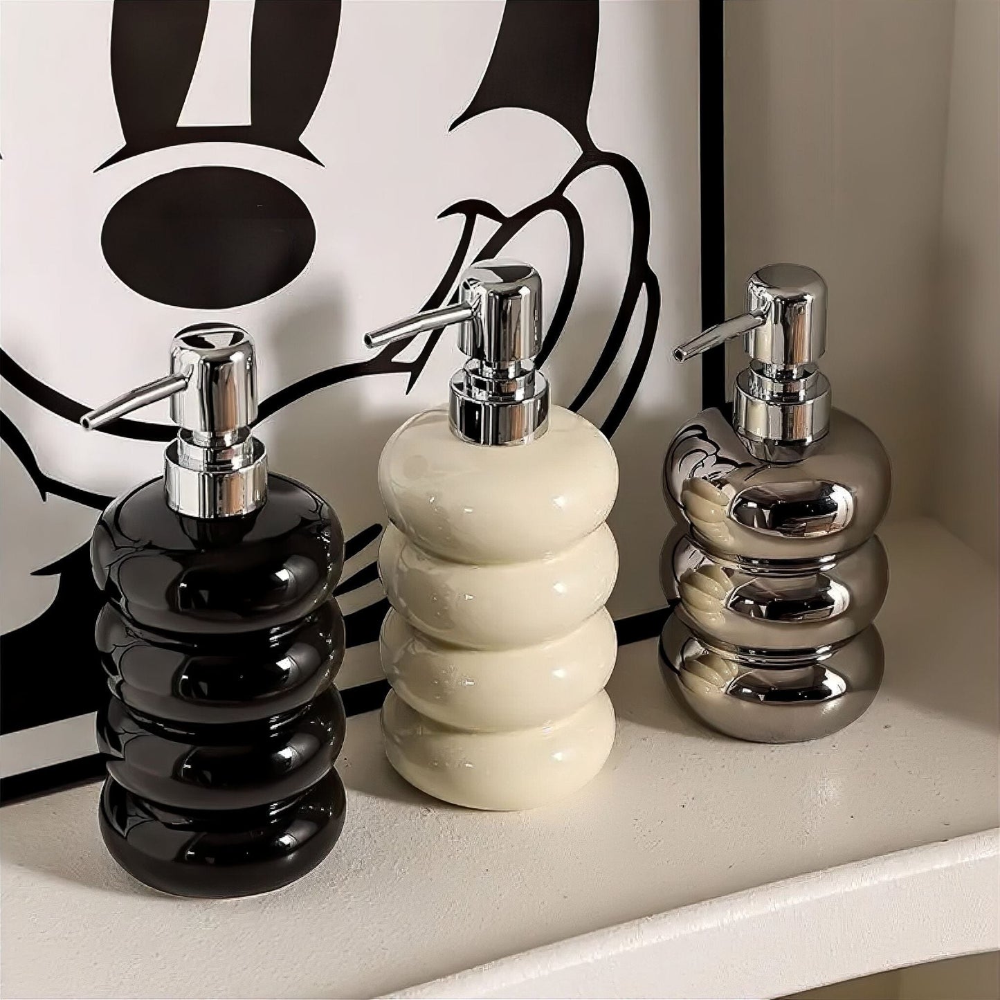 Keramieke Zeepdispenser Bolvorm 400ml Badkamer Keuken
