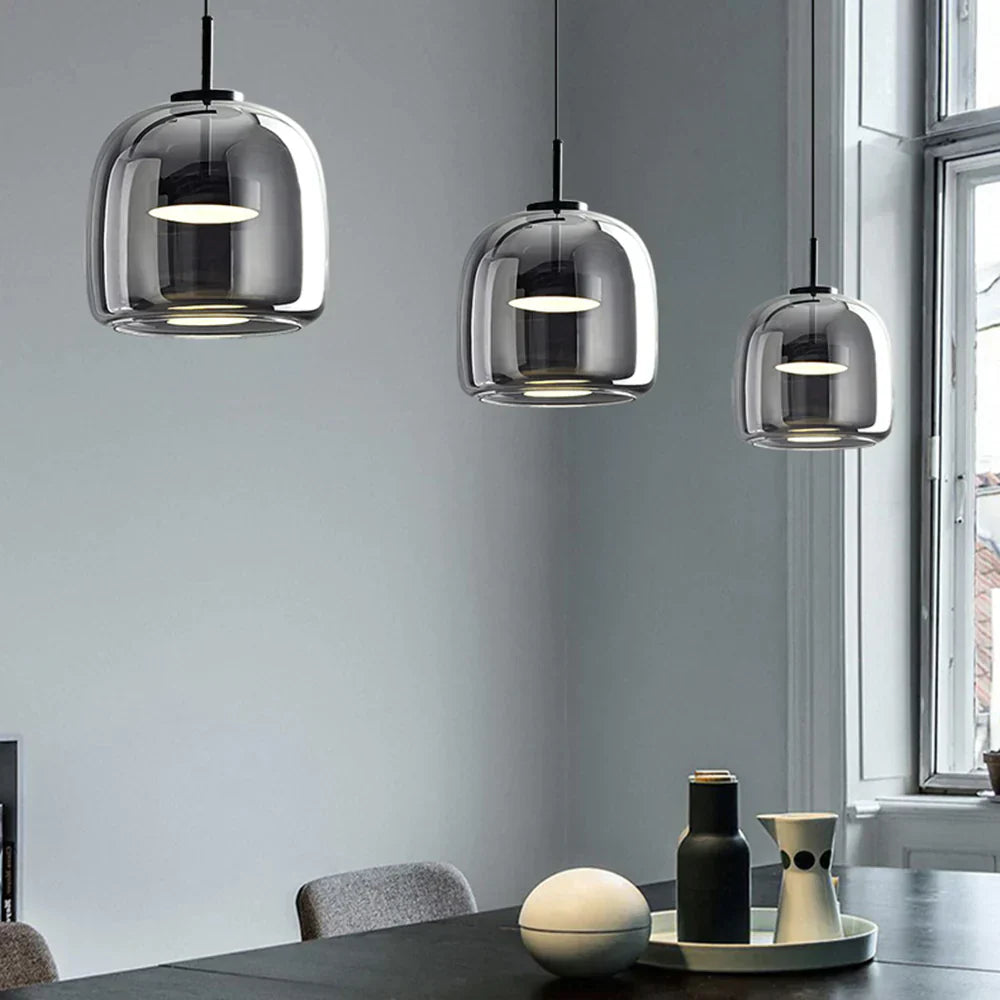 Glazen Hanglamp met LED Verlichting Modern Design Woonkamer Slaapkamer