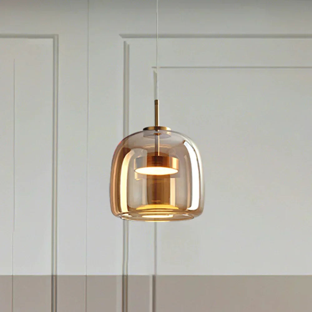 Glazen Hanglamp met LED Verlichting Modern Design Woonkamer Slaapkamer