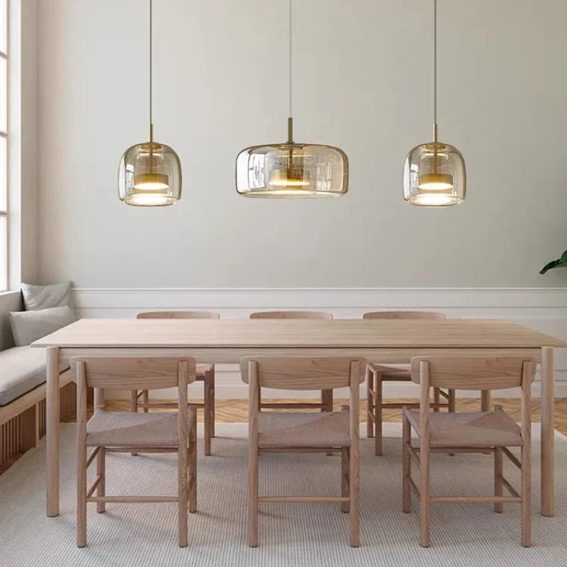 Glazen Hanglamp met LED Verlichting Modern Design Woonkamer Slaapkamer