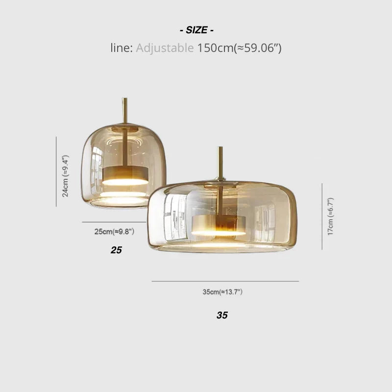 Glazen Hanglamp met LED Verlichting Modern Design Woonkamer Slaapkamer
