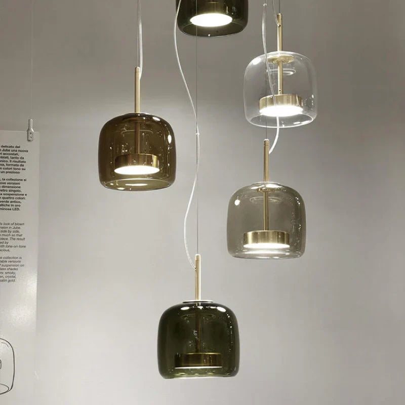 Glazen Hanglamp met LED Verlichting Modern Design Woonkamer Slaapkamer