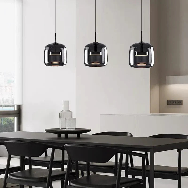 Glazen Hanglamp met LED Verlichting Modern Design Woonkamer Slaapkamer