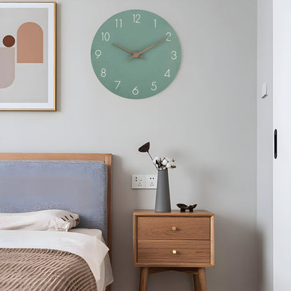 Houten Wandklok Ø29cm Modern Minimalistisch Stil Geruisloos Kwartsmechanisme Woonkamer Slaapkamer Kantoor