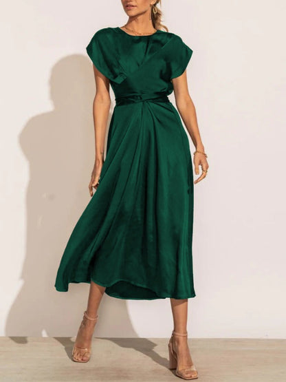 Midi Avondjurk Zwart Elegante Mouwen Formele Jurk